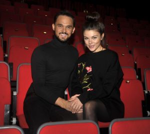 Faye Brookes and Gareth Gates are pictured at Fates For Christmas Gareth and Faye at Pendleton College in Salford, Manchester as the Fates Academy drama students perform there Christmas Panto in front of parents.