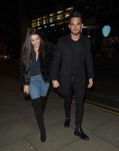 Gareth Gates and Faye brookes looking loved up and all smiles leaving date night in Manchester earlier this year 