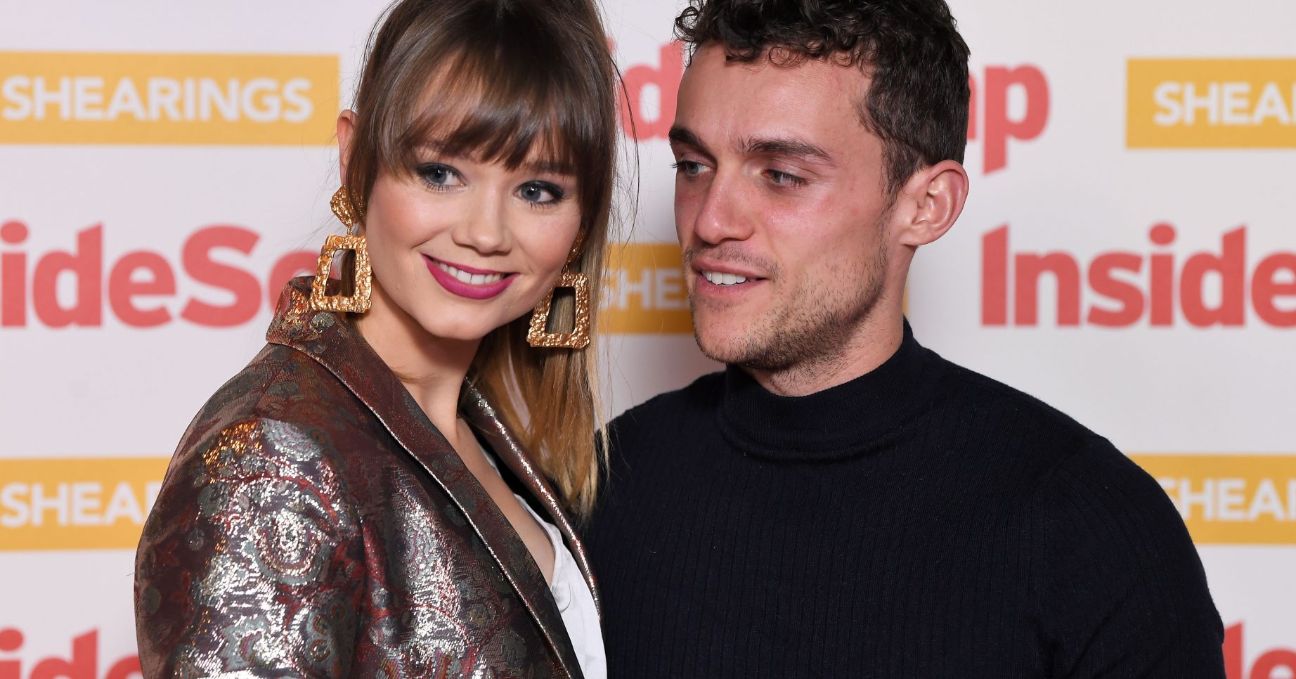 Mandatory Credit: Photo by James Gourley/Shutterstock (9939971ee) Daisy Wood-Davis and Luke Jerdy Inside Soap Awards, London, UK - 22 Oct 2018
