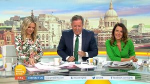 Charlotte Hawkins with Piers Morgan and Susanna Reid on GMB