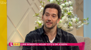 Luke appeared ton Lorraine to talk about his upcoming return to Holby City