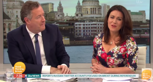 Piers Morgan and Susanna Reid on Good Morning Britain