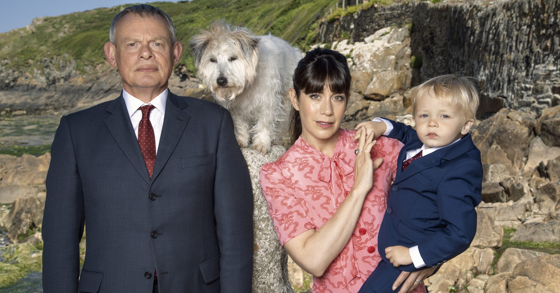 Caroline Catz and Martin Clunes stars in Doc Martin on ITV