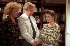 Editorial use only. Exclusive - Premium Rates Apply. Call your Account Manager for pricing. Mandatory Credit: Photo by ITV/Shutterstock (669486qt) 'Coronation Street' TV - 1993 - Deirdre Barlow [Anne Kirkbride], Ken Barlow [William Roache] and Tracy Barlow [Dawn Acton] ITV ARCHIVE