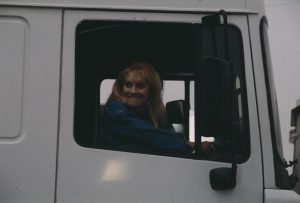 Editorial use only Mandatory Credit: Photo by ITV/Shutterstock (8042753a) Malandra Burrows (as Kathy Tate), as Kathy convinces Chris she can drive a HGV (Ep 1754 - 8th April 1993) 'Emmerdale' TV Series - 08 Apr 1993 Emmerdale Farm is a long-running British soap opera set in Emmerdale, a fictional village in the Yorkshire Dales. Created by Kevin Laffan, it first broadcast on 16 October 1972 and produced by ITV Yorkshire.