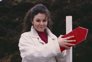 Editorial use only Mandatory Credit: Photo by ITV/Shutterstock (8081371f) Nicola Strong (as Lorraine Nelson) on a fell run (Ep 1755 - 13th April 1993) 'Emmerdale' TV Series - 13 Apr 1993 Emmerdale Farm is a long-running British soap opera set in Emmerdale, a fictional village in the Yorkshire Dales. Created by Kevin Laffan, it first broadcast on 16 October 1972 and produced by ITV Yorkshire.