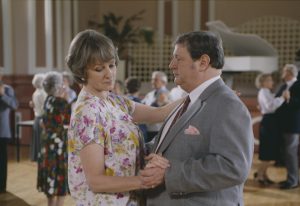 Editorial use only Mandatory Credit: Photo by ITV/Shutterstock (8081420u) Caroline Bates (as Diana Davies) and Richard Thorp (as Alan Turner) as Mrs Davies and Turner visit a tea dance (Ep 1762 - 6th May 1993) 'Emmerdale' TV Series - 06 May 1993 Emmerdale Farm is a long-running British soap opera set in Emmerdale, a fictional village in the Yorkshire Dales. Created by Kevin Laffan, it first broadcast on 16 October 1972 and produced by ITV Yorkshire.
