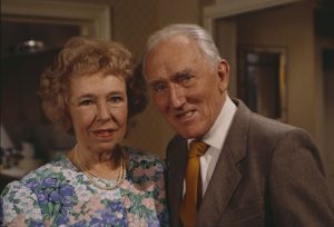 Editorial use only Mandatory Credit: Photo by ITV/Shutterstock (8105620j) Sheila Mercier (as Annie Sugden) and Bernard Archard (as Leonard Kempinski) (Ep 1766 - 20th May 1993) 'Emmerdale' TV Series - 20 May 1993 Emmerdale Farm is a long-running British soap opera set in Emmerdale, a fictional village in the Yorkshire Dales. Created by Kevin Laffan, it first broadcast on 16 October 1972 and produced by ITV Yorkshire.