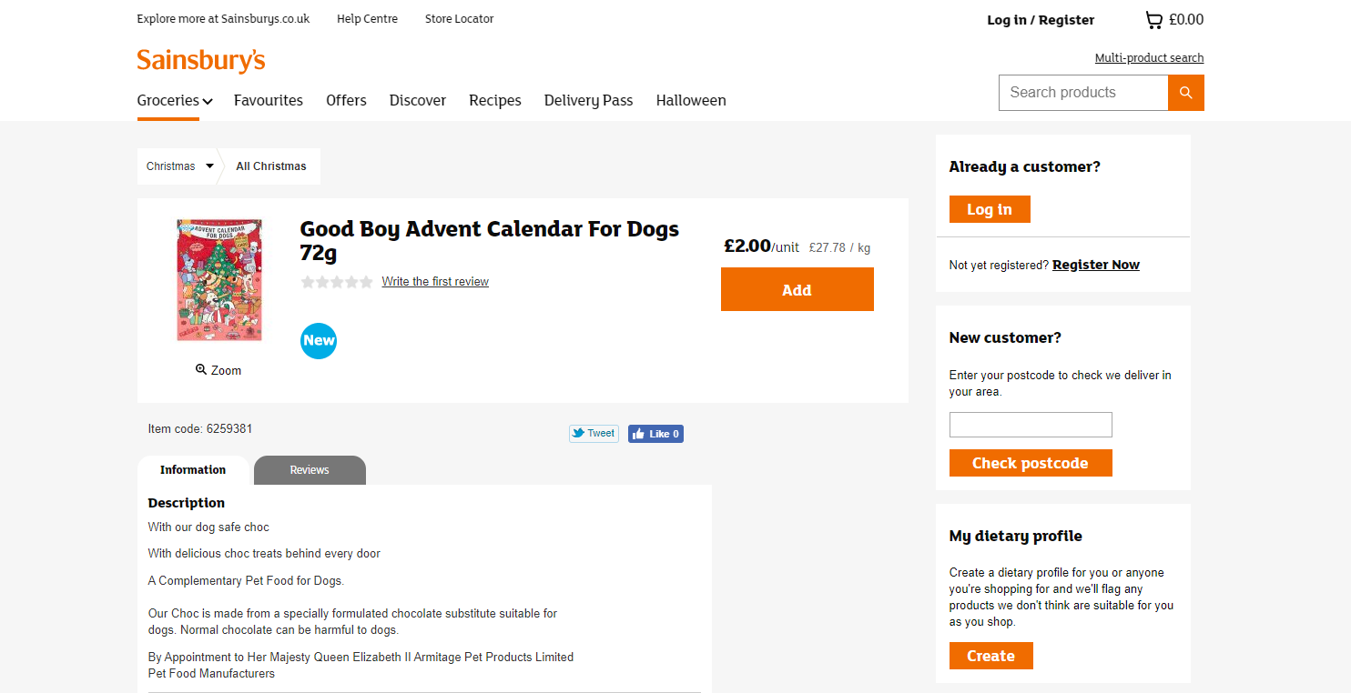 Wilko is selling a Christmas advent calendar for dogs with treats for