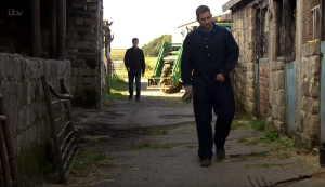 Cain follows an unsuspecting Pete Emmerdale
