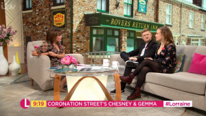 Sam and Dolly appeared on Lorraine Coronation Street Chesney and Gemma 