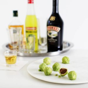 Boozy Chocolate Brussels Sprouts With Baileys