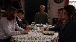 Lydia reveals her possible illness to the Dingles (Credit: ITV)