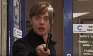 Daniel caused damage to a pawn shop Coronation Street