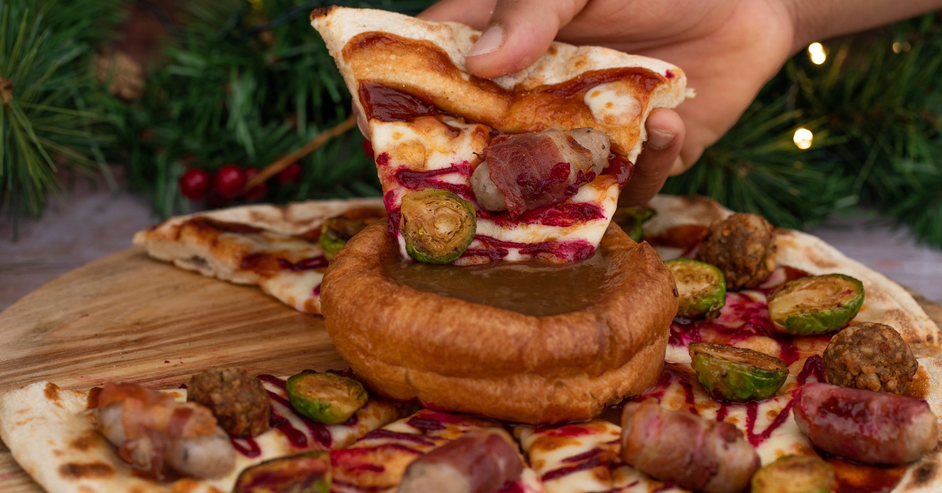 Christmas dinner pizza