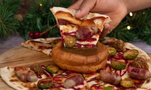Christmas dinner pizza