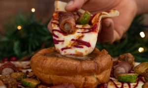 Christmas dinner pizza