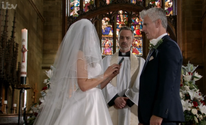 Michelle exposed Robert as a liar at their wedding Coronation Street