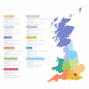 The UK's favourite chocolates by region (Credit: iProspect.co.uk)