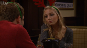 Jamie and Belle went out together after their work Christmas meal Emmerdale 