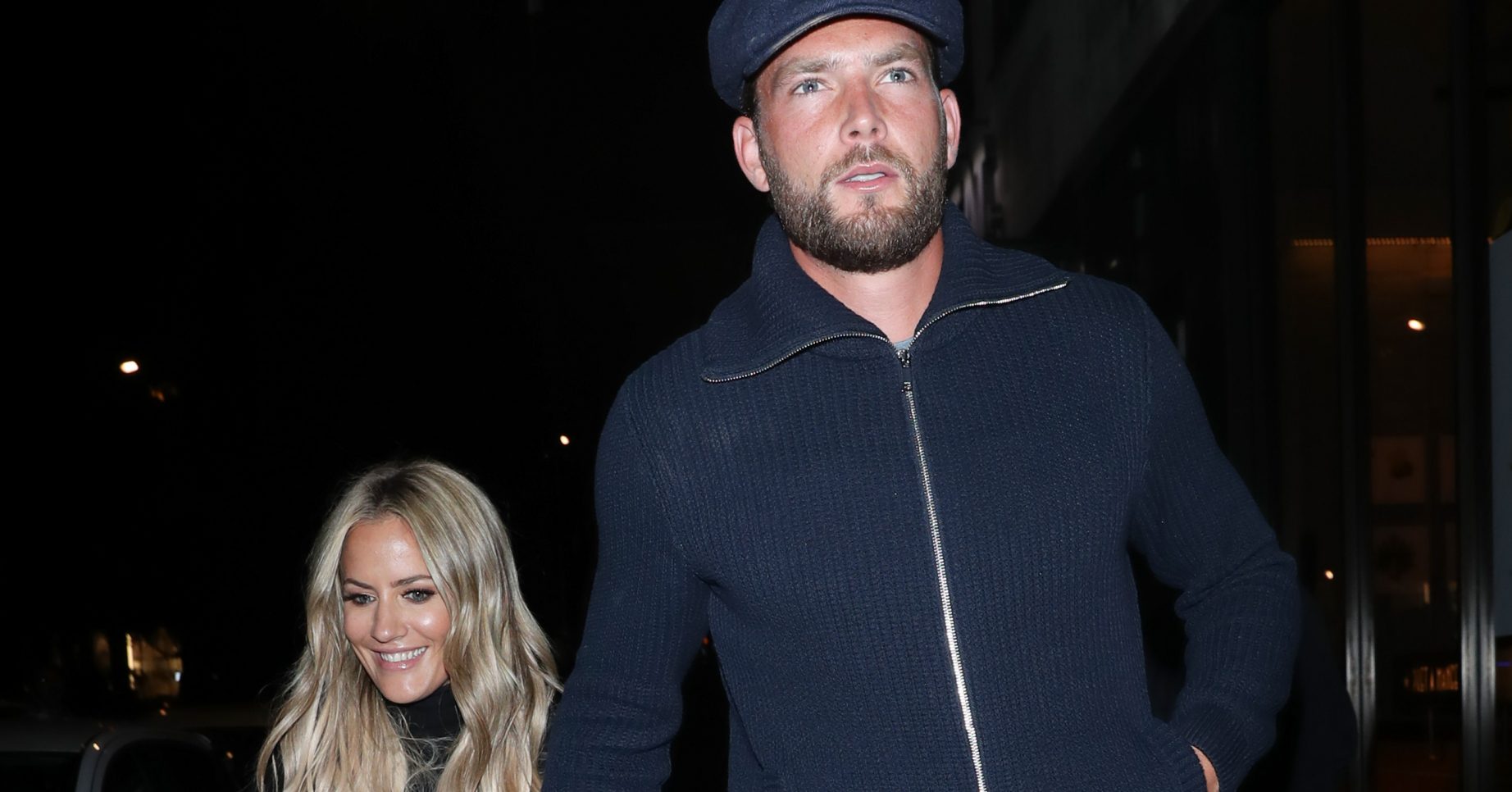 Caroline Flack arrives at Sexy Fish restaurant with Boyfriend Lewis Burton after dining out at the Ivy Soho. Pictured: Caroline Flack,Lewis Burton Ref: SPL5122809 171019 NON-EXCLUSIVE Picture by: SplashNews.com Splash News and Pictures Los Angeles: 310-821-2666 New York: 212-619-2666 London: +44 (0)20 7644 7656 Berlin: +49 175 3764 166 photodesk@splashnews.com World Rights