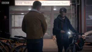 Dom watched Lofty cycle into the night (Credit: BBC)