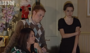 Max and Stacey's affair was revealed on Christmas Day 2007 EastEnders