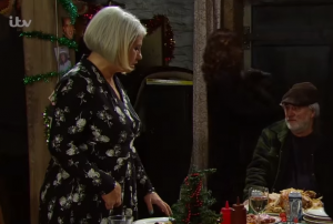 Joanie and Zak's affair was revealed on Christmas Day Emmerdale