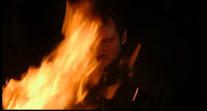 Martin burning Keanu's things