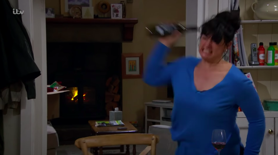 Emmerdale fans sickened as drunk Moira attacks son Matty