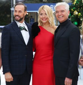 Jason with Dancing On Ice presenters Holly and Phil