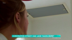Jade hides Hope in the loft (Credit: ITV)