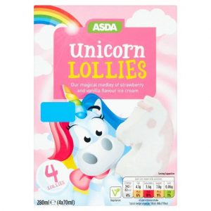 Unicorn lollies from Asda