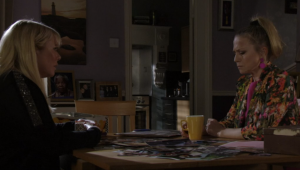 Sharon told Linda about how Den served Angie divorce papers on Christmas Day EastEnders 