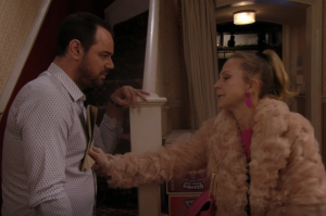 Linda served Mick with divorce papers in the same spot as Den and Angie EastEnders 