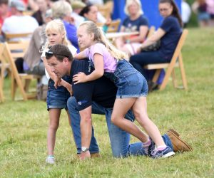Peter Phillips with his daughters, Savannah and Isla