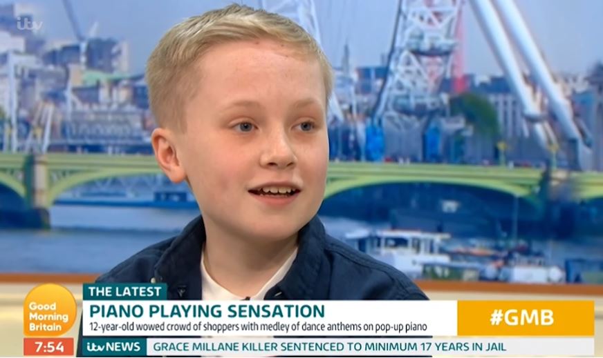 Piano playing boy on Good Morning Britain