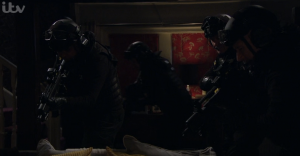 Armed police stormed into Mulberry cottage Emmerdale