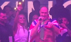 Tyson Fury was ecstatic after his systematic destruction of Deontay Wilder in Vegas (Credit: Splash News)