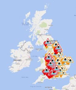 Flood warning map