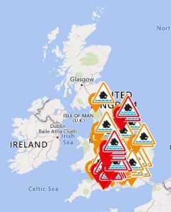 Flood warnings map