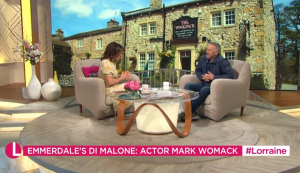 Mark appeared on Lorraine to talk about his role in Emmerdale 