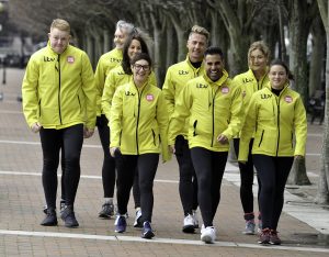 Colson and the ITV team competing in Sport Relief (Credit: ITV)
