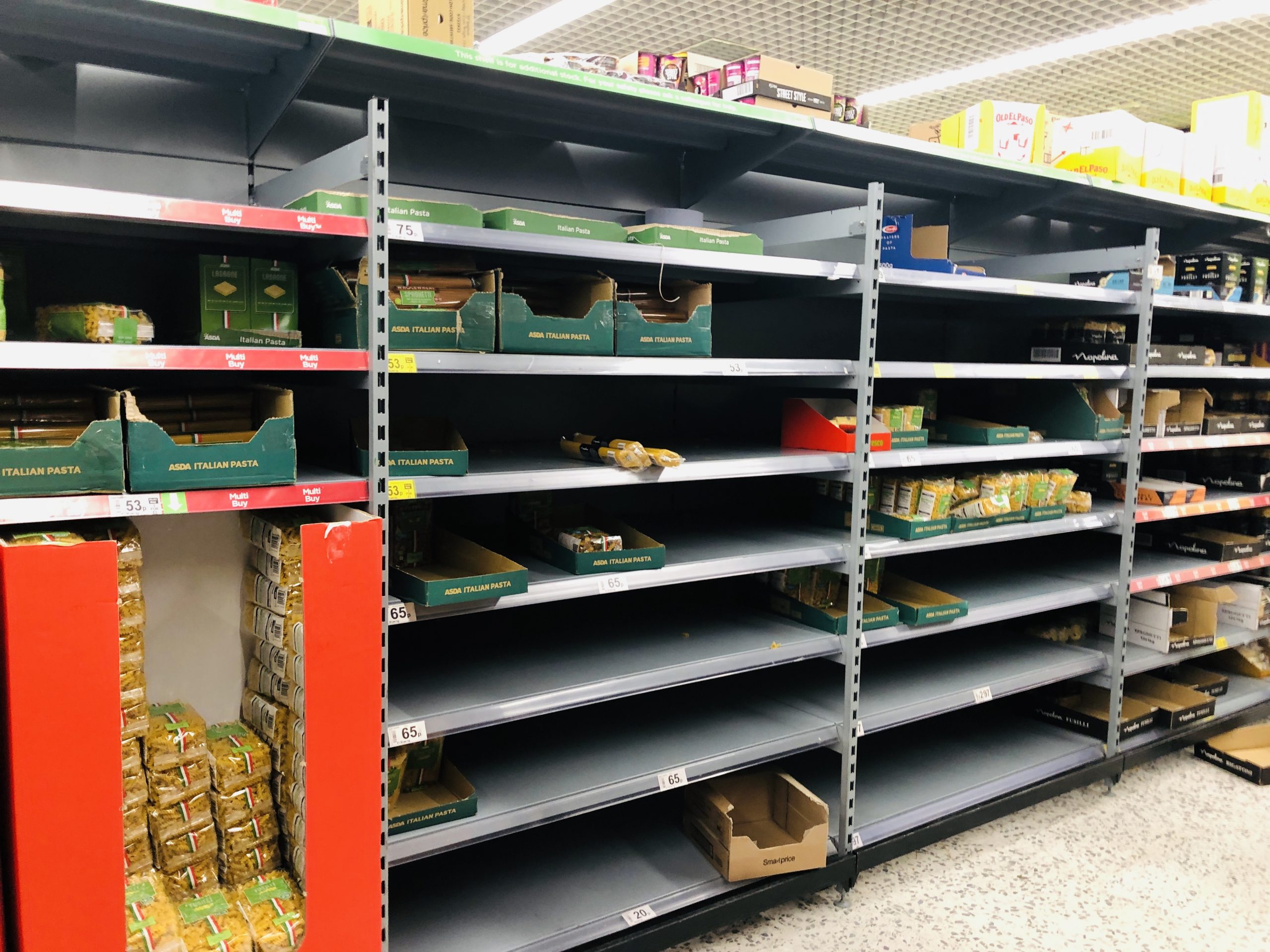 Supermarket shelves