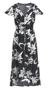 Studio Cap Sleeve Tea Dress Floral Black and White £15