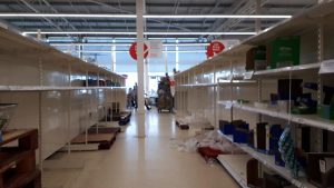 coronavirus empty shelves supermarket