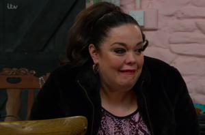 Mandy Dingle cried in Emmerdale