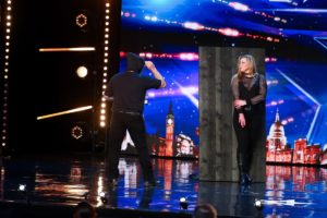 BGT's Marie looked nervous on stage with Jason - but was it part of the act? (Credit: Syco/Thames)