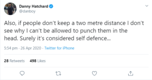 EastEnders and Our Girl star Danny Hatchard wants to 'punch people' who don't follow social distancing guidelines