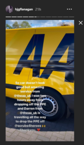 Coronation Street star Helen Flanagan had to be rescued by AA after her broke down down whilst delivering PPE 